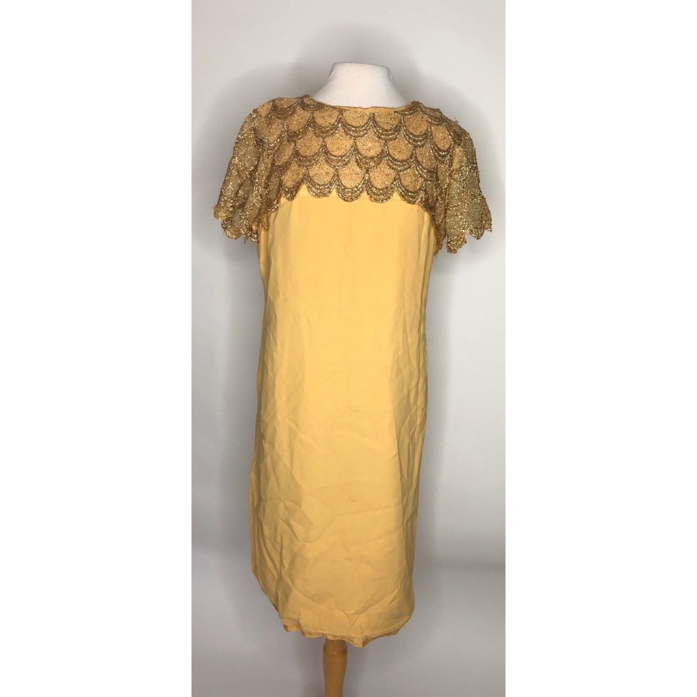 1950s Golden Shift Dress
